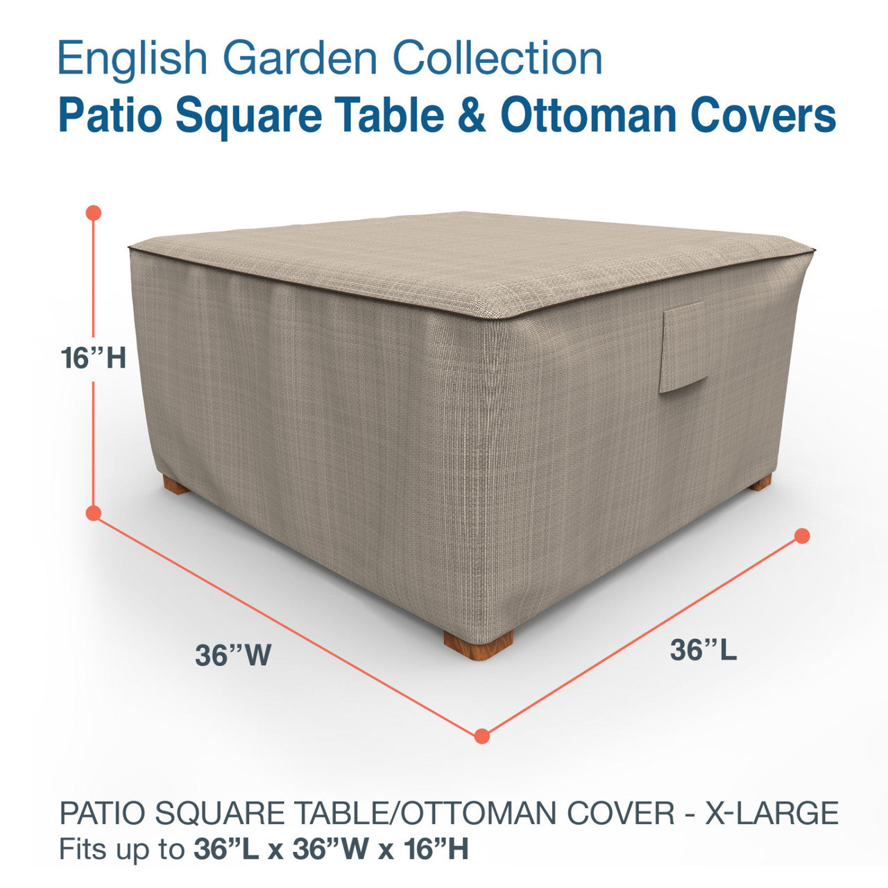 Budge Industries English Garden Square Patio Table/Ottoman Cover