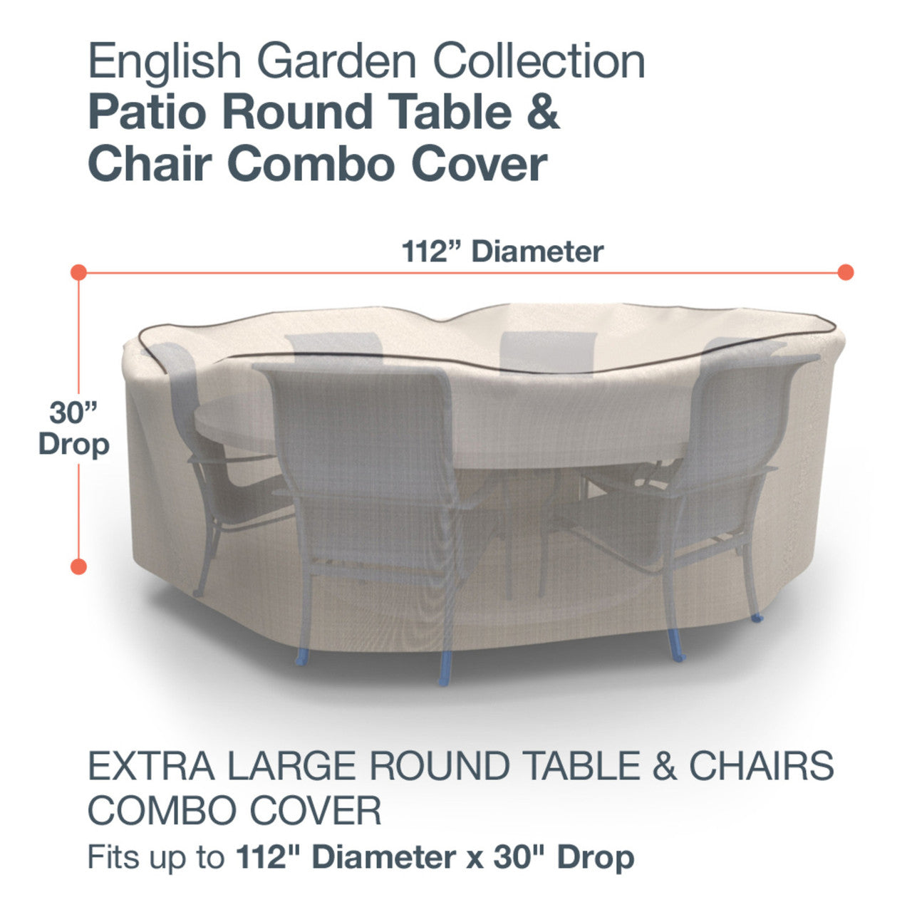 Budge Industries English Garden Round Patio Table/Chairs Combo Cover