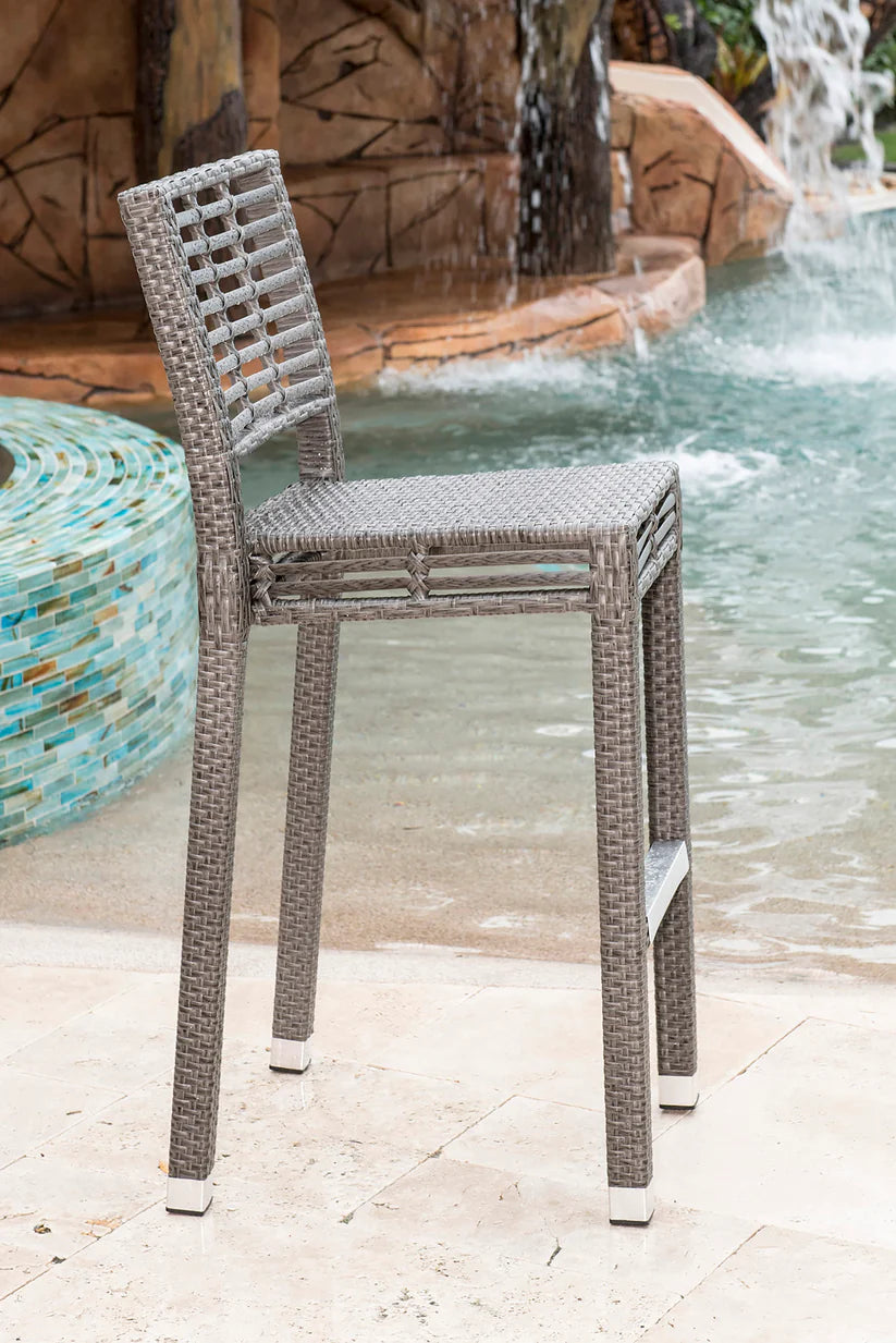 Panama Jack Graphite Aluminum Outdoor Stackable Bar Stool (Set of 2)