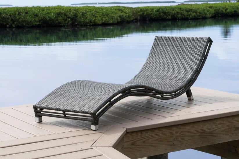 Panama Jack Graphite Aluminum Outdoor Curve Chaise Lounge