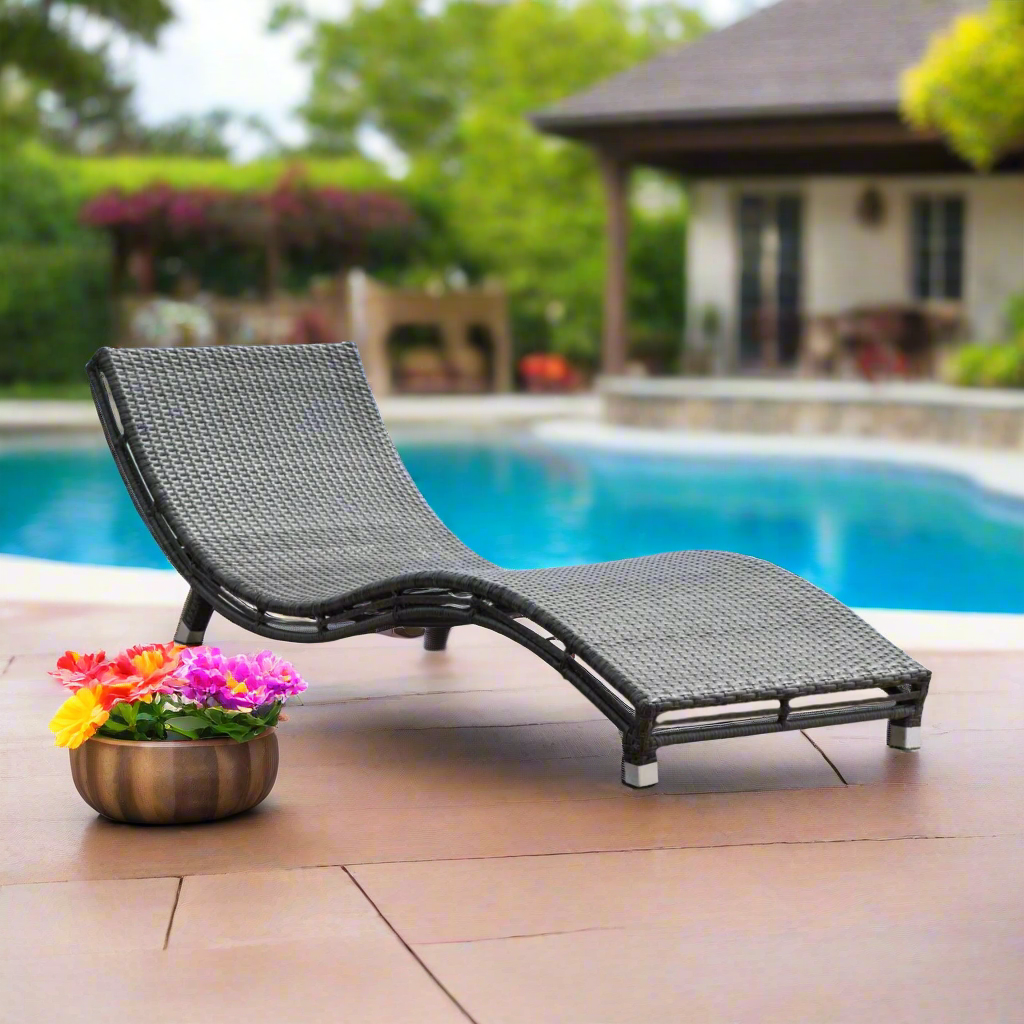 Panama Jack Graphite Curve Chaise Lounge