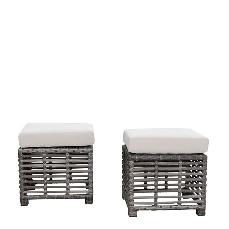 Panama Jack Graphite Aluminum Outdoor Ottoman Set with Cushions - 2 Piece