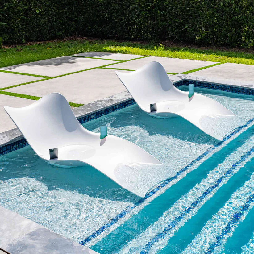 Panama Jack Wave Outdoor (HDPE) In-Pool Chaise Lounger (Set of 2)