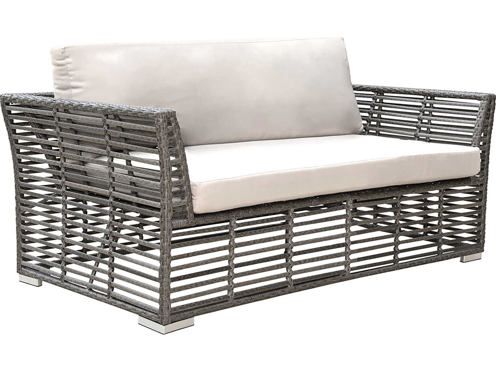 Panama Jack Graphite Aluminum Outdoor Loveseat with Cushion