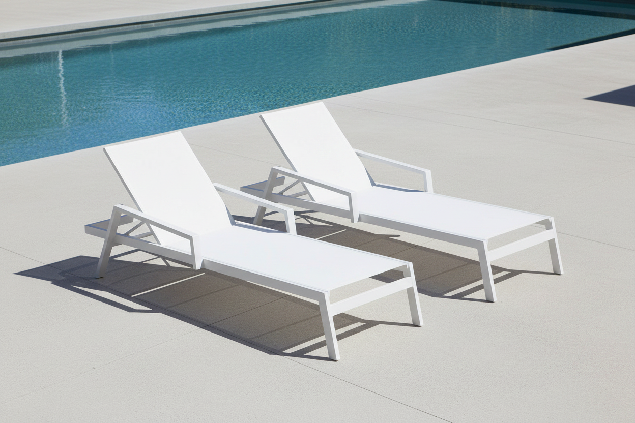 Panama Jack Mykonos Outdoor Aluminum 2-Person Chaise Lounge Set