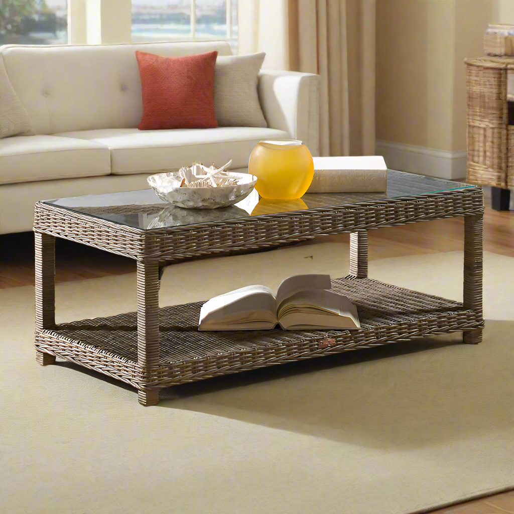 Panama Jack Exuma Coffee Table with Glass