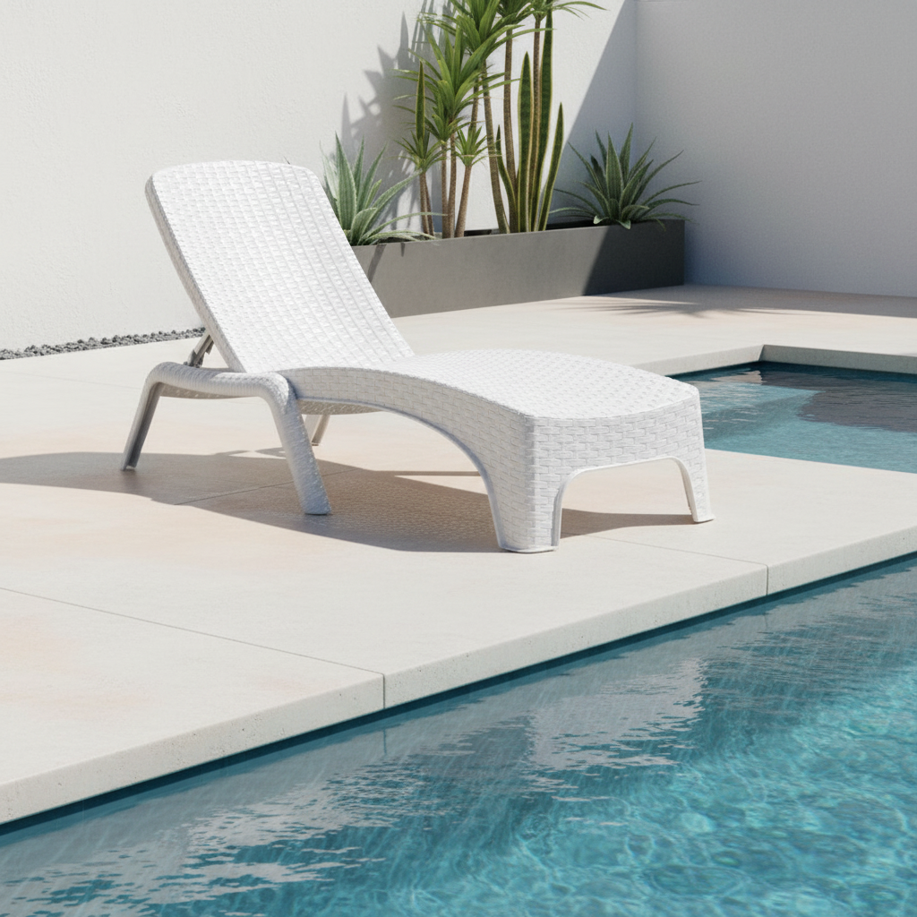 Rainbow Outdoor Roma Polypropylene Set of 2 Chaise Lounge-White