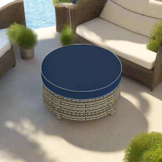 Forever Patio Hampton Wicker Large Round Ottoman