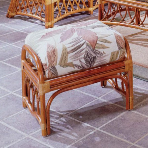 Replacement Cushions for South Sea Rattan Antigua Ottoman Front View