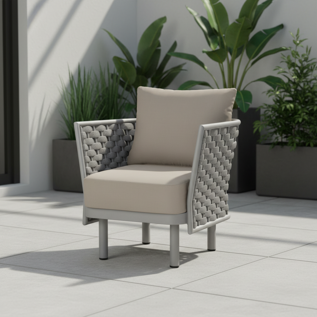 DecoScape Luxe Aluminum Outdoor Club Chair