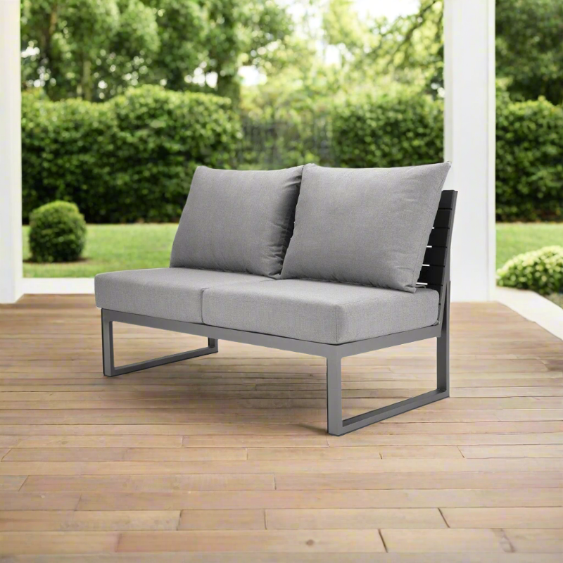 DecoScape Modera Aluminum Outdoor Sectional Armless Loveseat