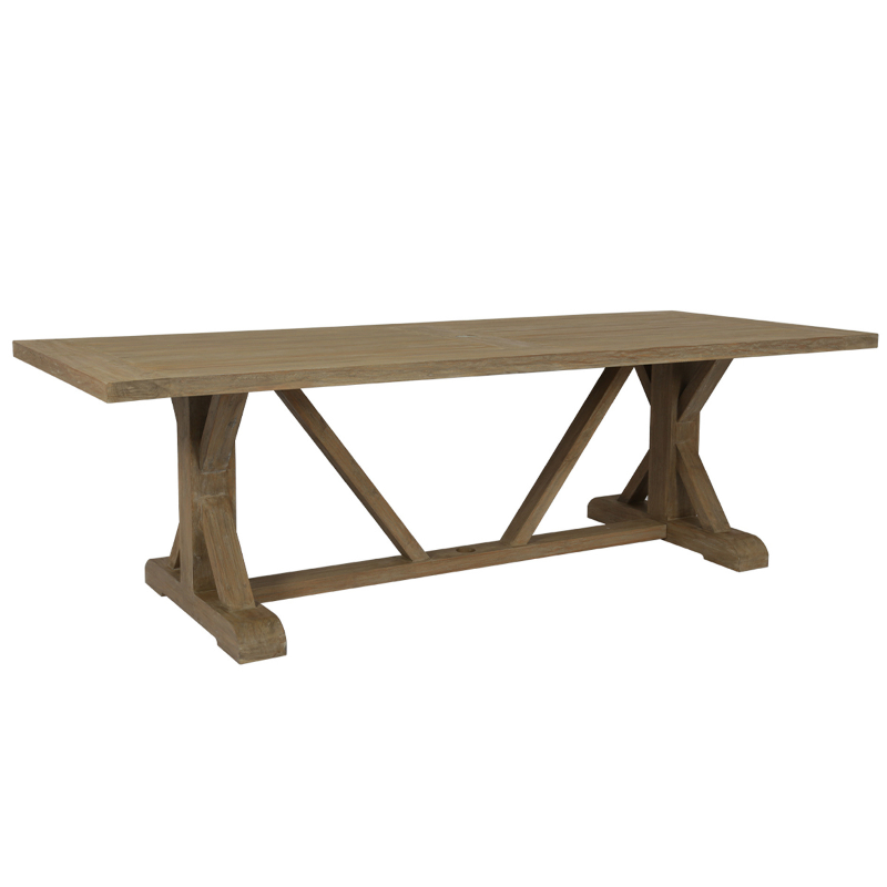 Sunset West Coastal Teak Outdoor Trestle Dining Table