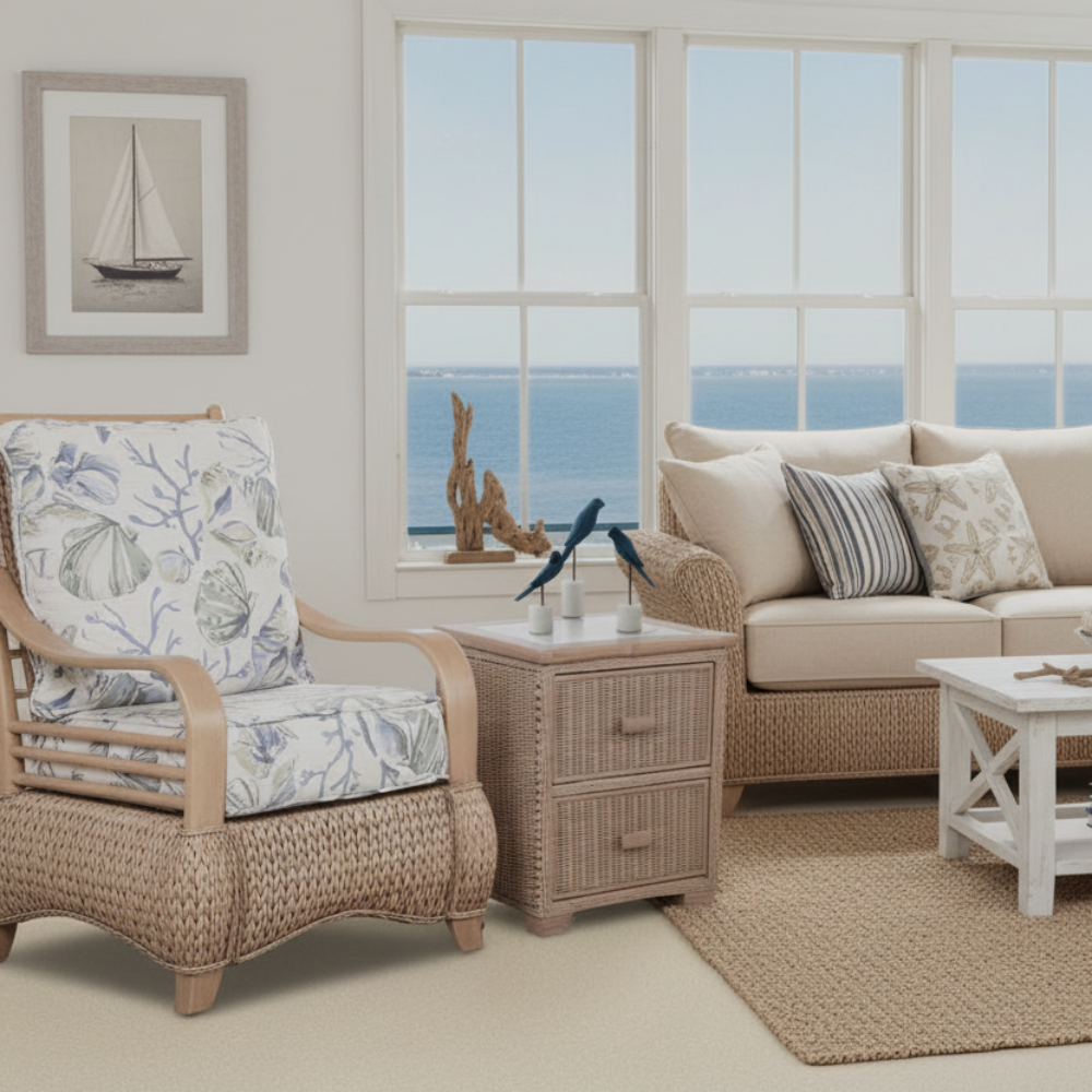 Alexander & Sheridan Sicily Indoor End Table with Glass Top