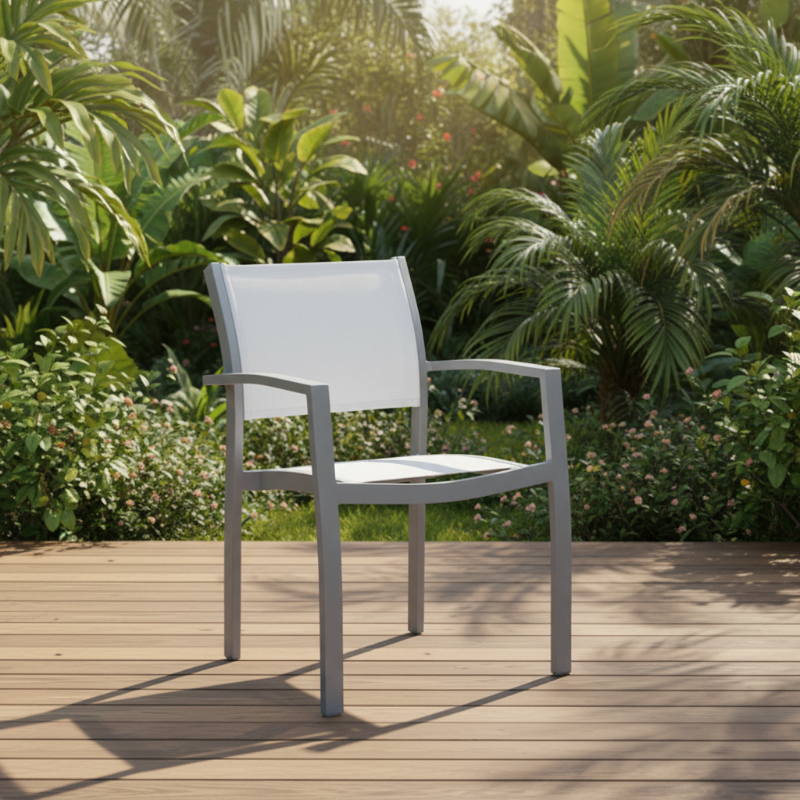 DecoScape Fusion Aluminum Sling Outdoor Dining Arm Chair