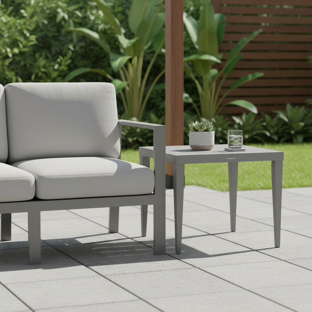 DecoScape South Beach Aluminum Outdoor Rectangular End Table