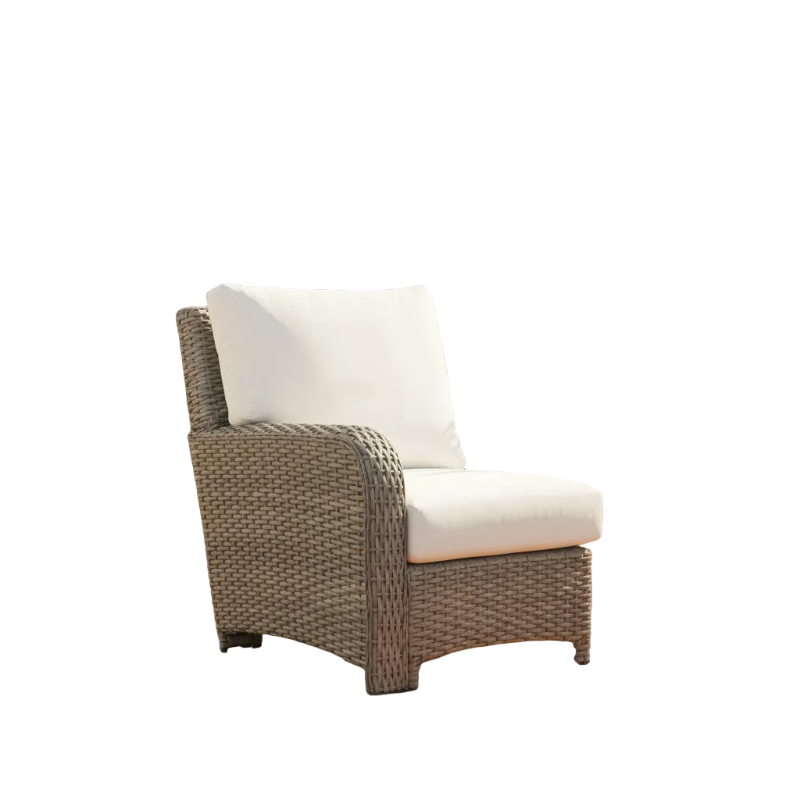 South Sea Rattan Saint Tropez Wicker Outdoor Left Arm Lounge Chair