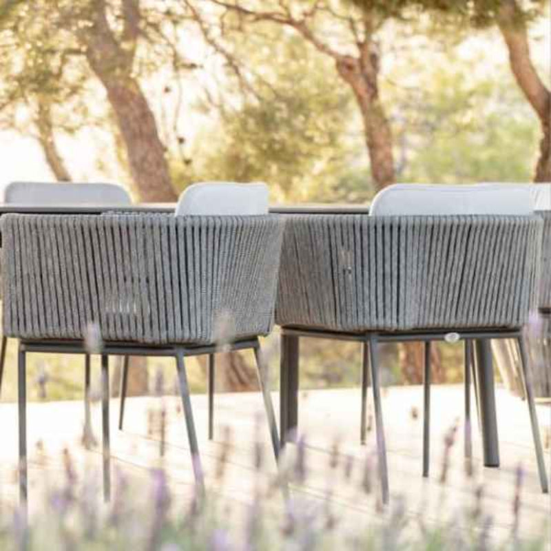 Skyline Design Boston Aluminum Rope Outdoor Dining Armchair