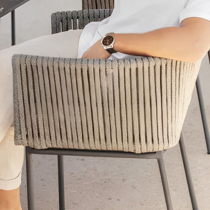Skyline Design Boston Aluminum Rope Outdoor Dining Armchair