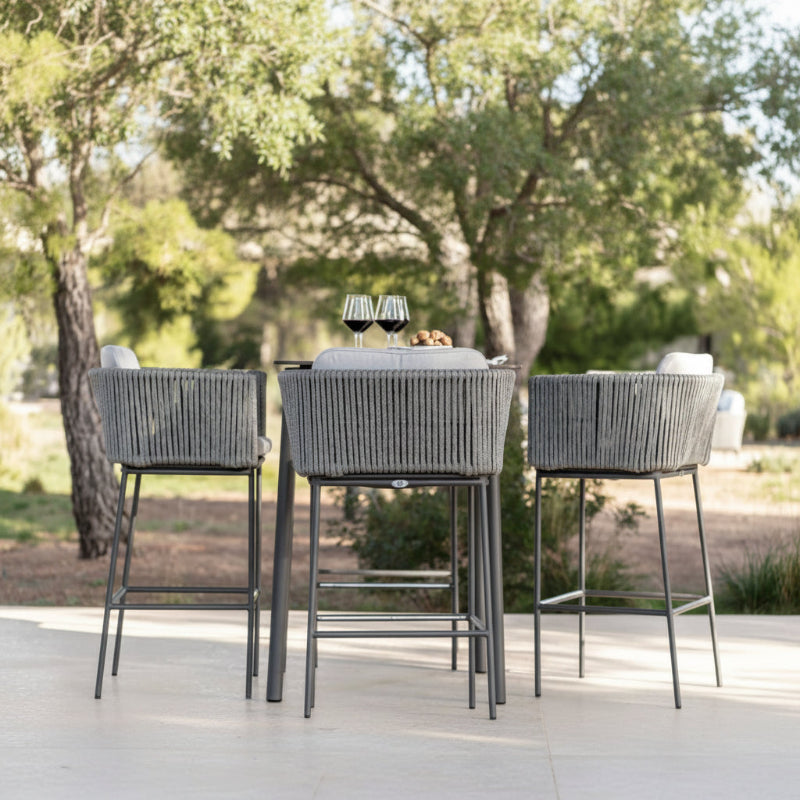 Skyline Design Boston Aluminum Rope Outdoor Barstool