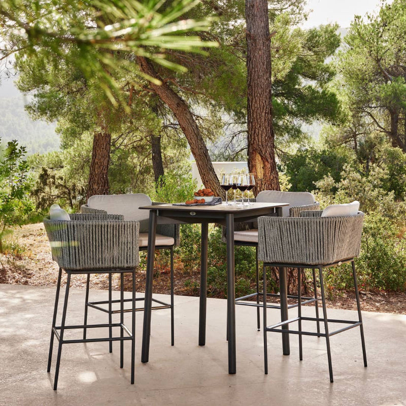 Skyline Design Boston Aluminum Rope Outdoor Barstool