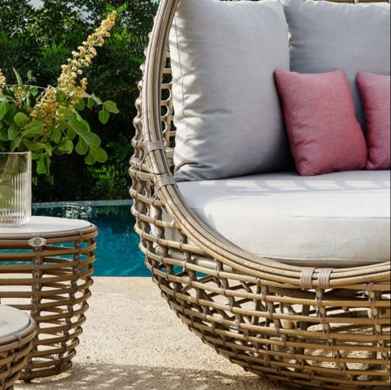 Skyline Design Faber Wicker Outdoor 2-Person Swivel Daybed