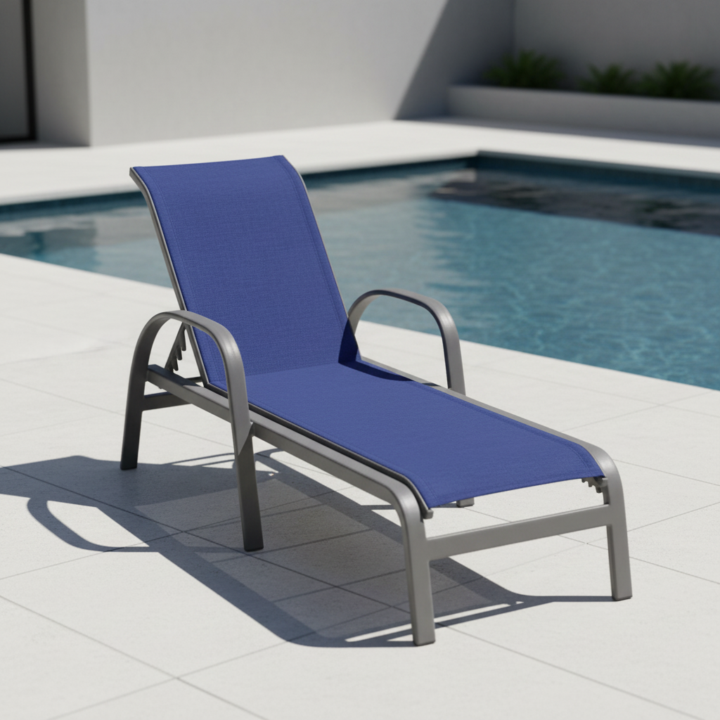 DecoScape Atlantic Outdoor Aluminum Chaise Lounge with Arms