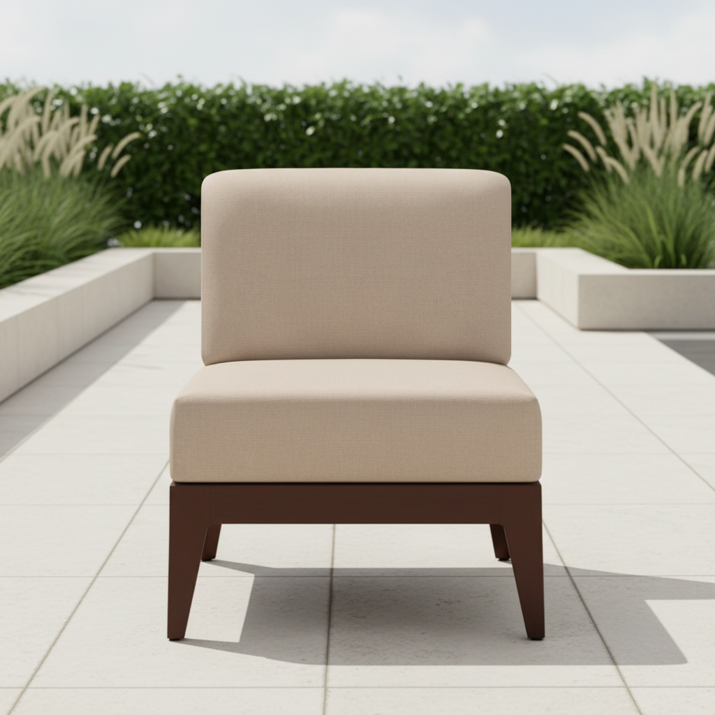 DecoScape South Beach Aluminum Outdoor Armless Lounge Chair