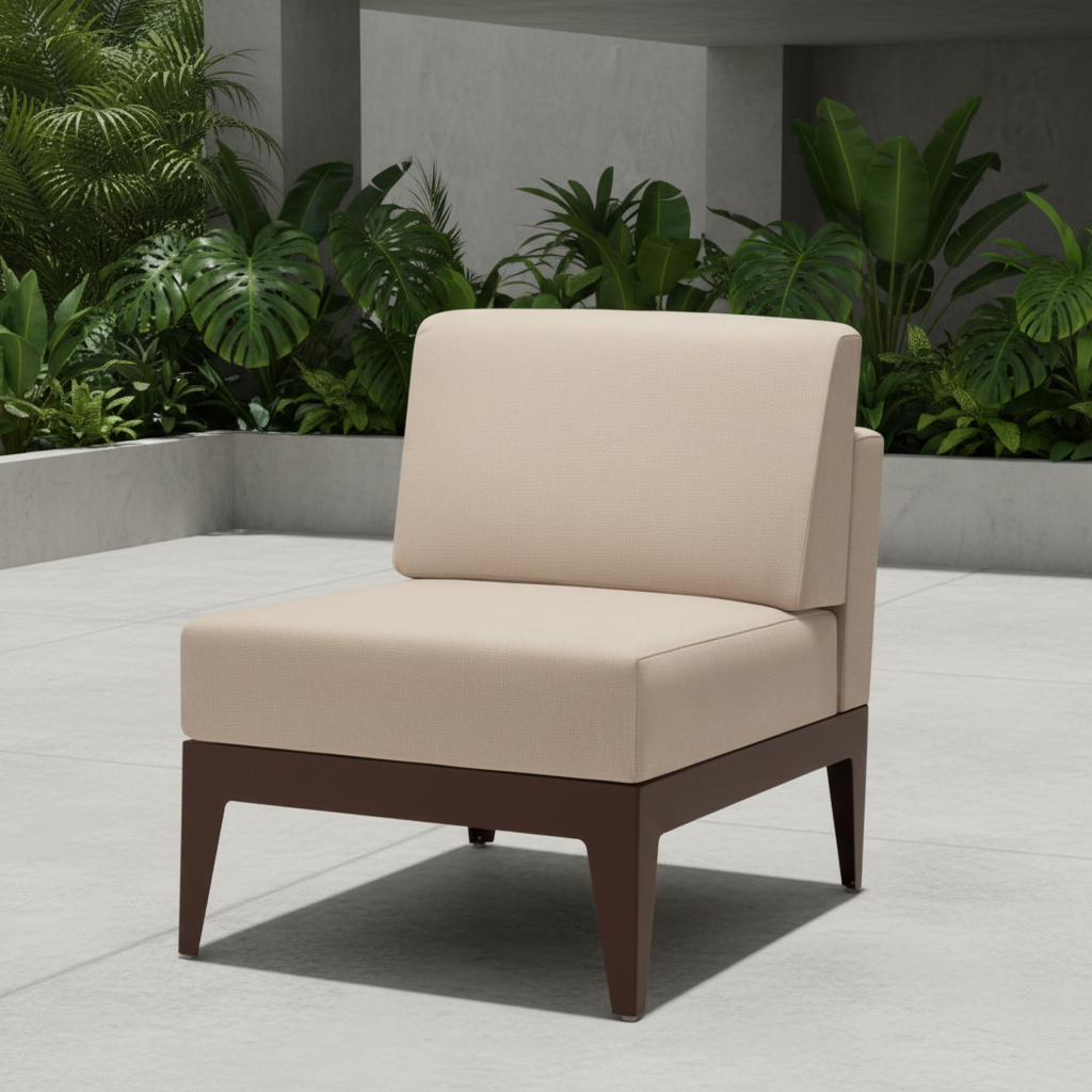 DecoScape South Beach Aluminum Outdoor Armless Lounge Chair