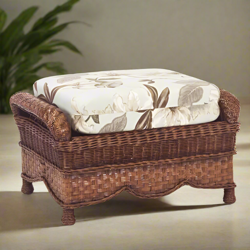 South Sea Rattan Autumn Morning Wicker Indoor Ottoman