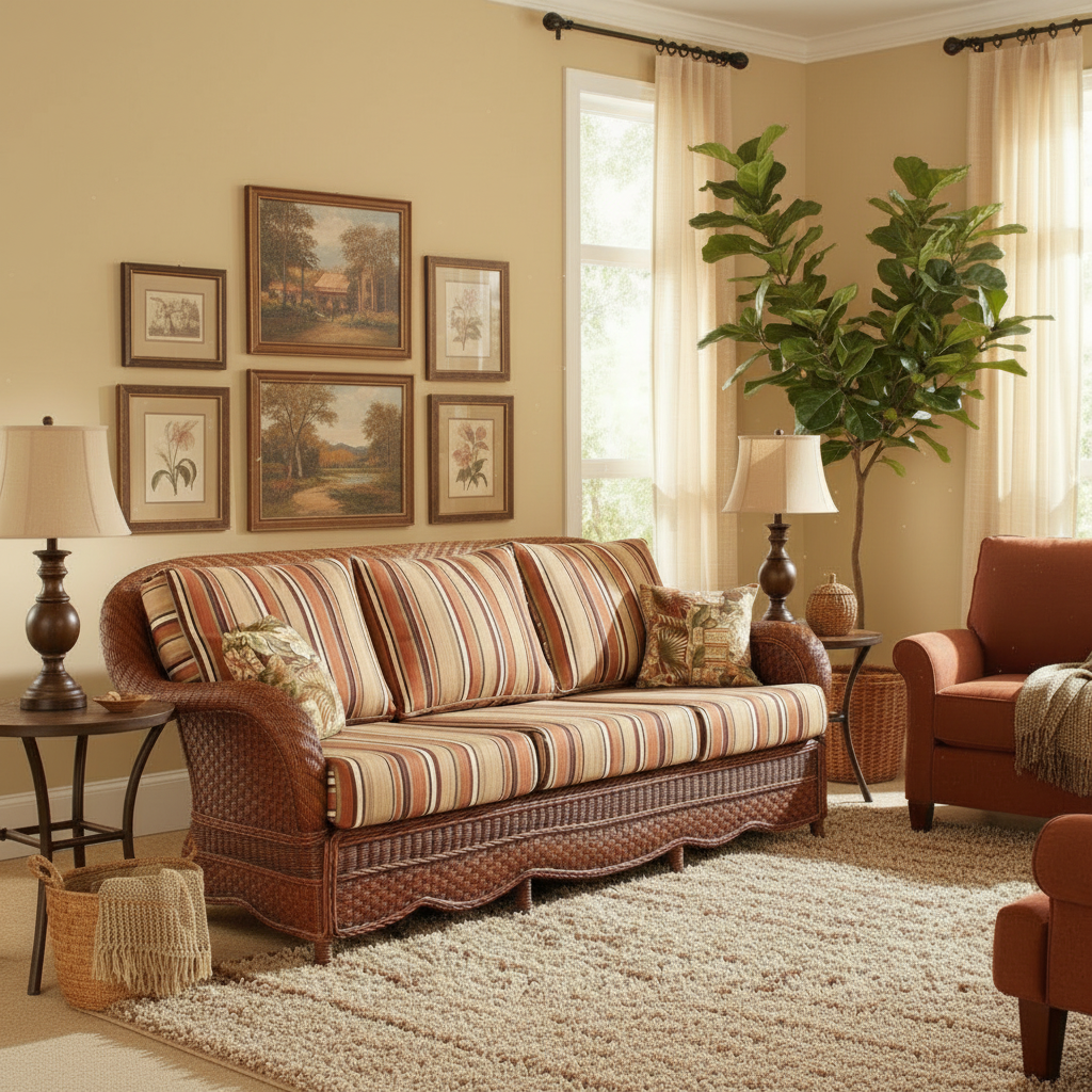 South Sea Rattan Autumn Morning Indoor Wicker Sofa