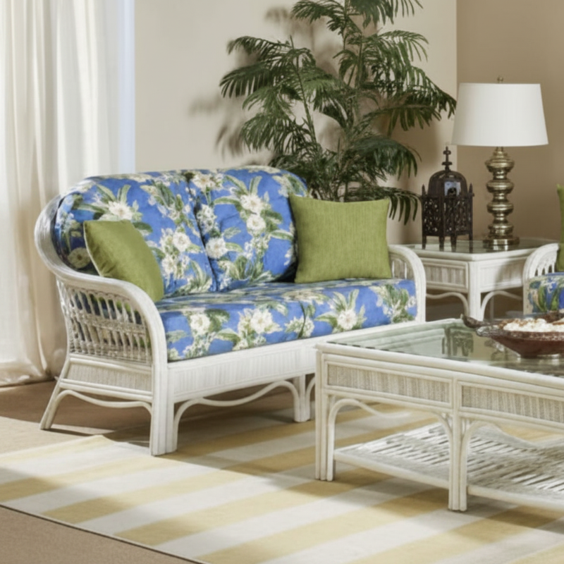 South Sea Rattan Bermuda Wicker Indoor Loveseat
