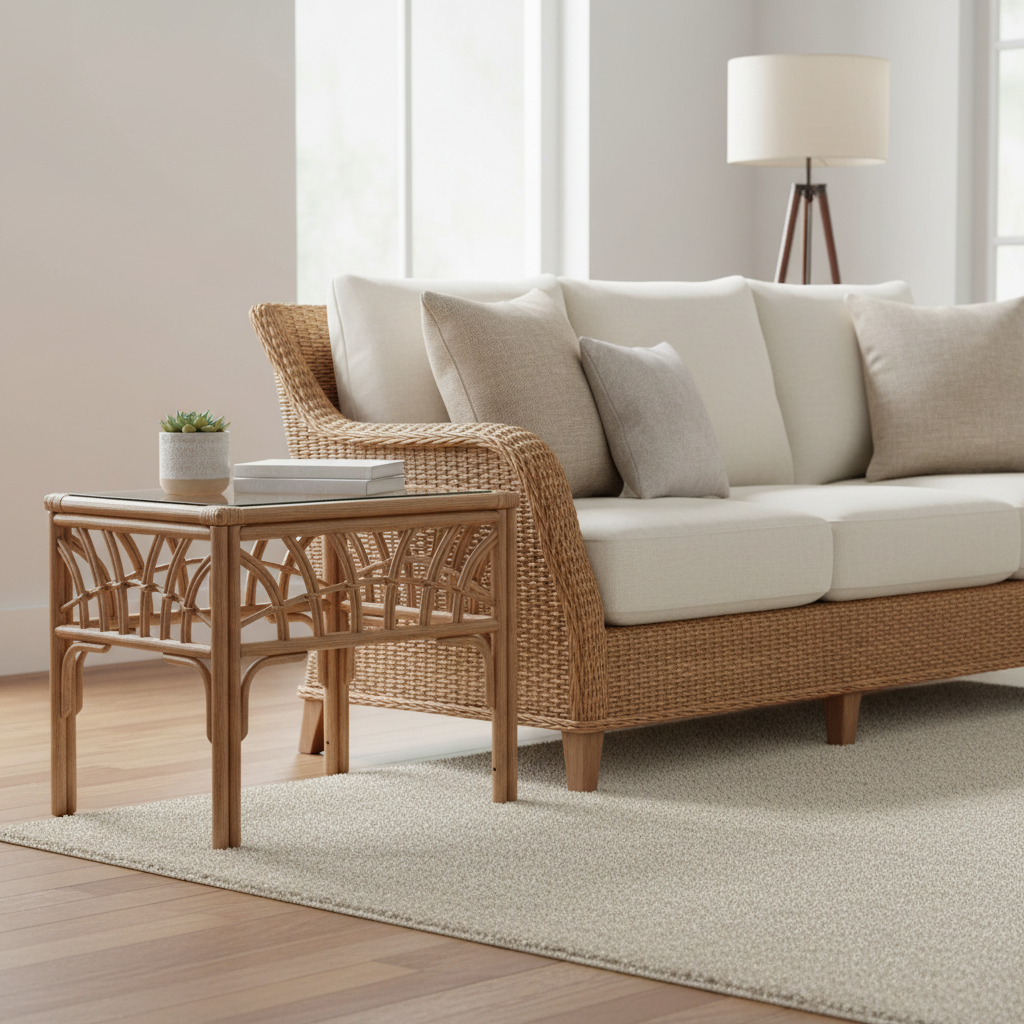 South Sea Rattan New Kauai Rattan Indoor End Table