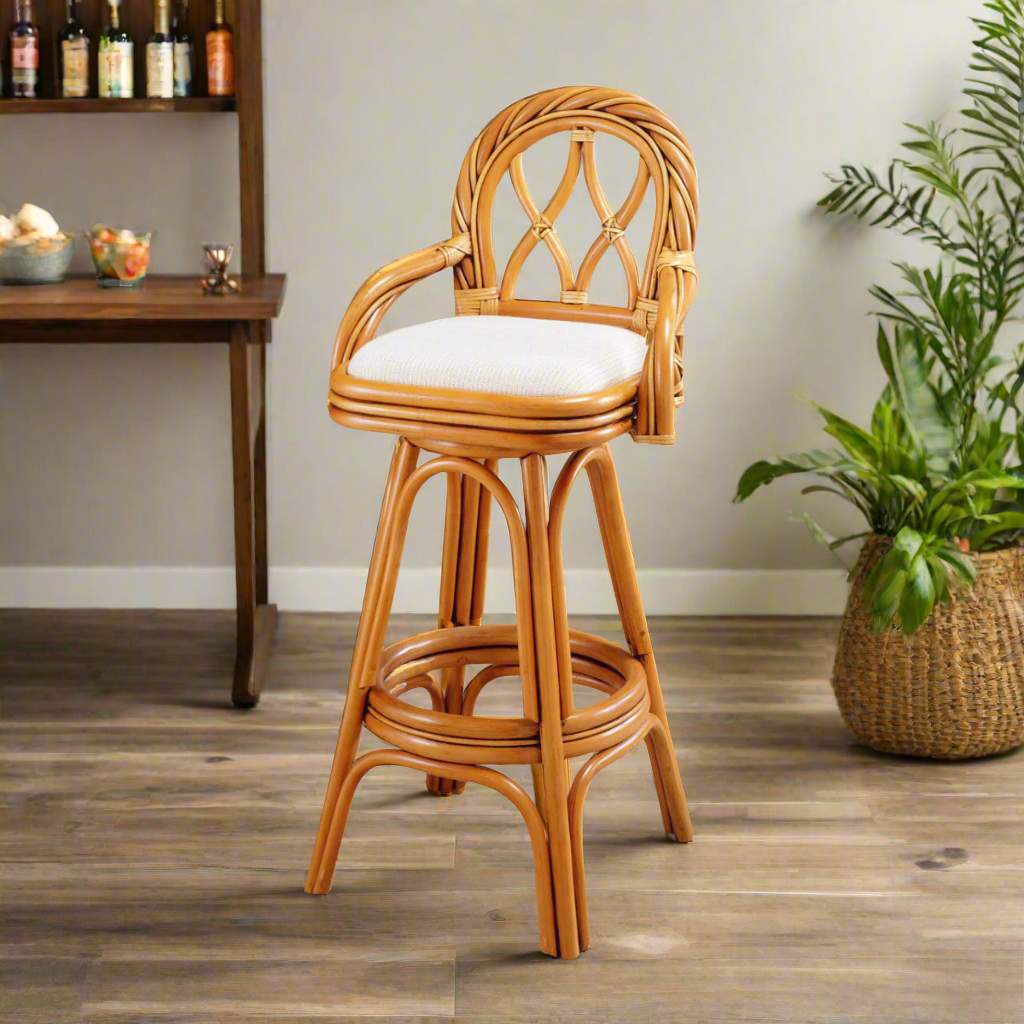 South Sea Rattan New Twist Indoor BarStool - 30 Inch