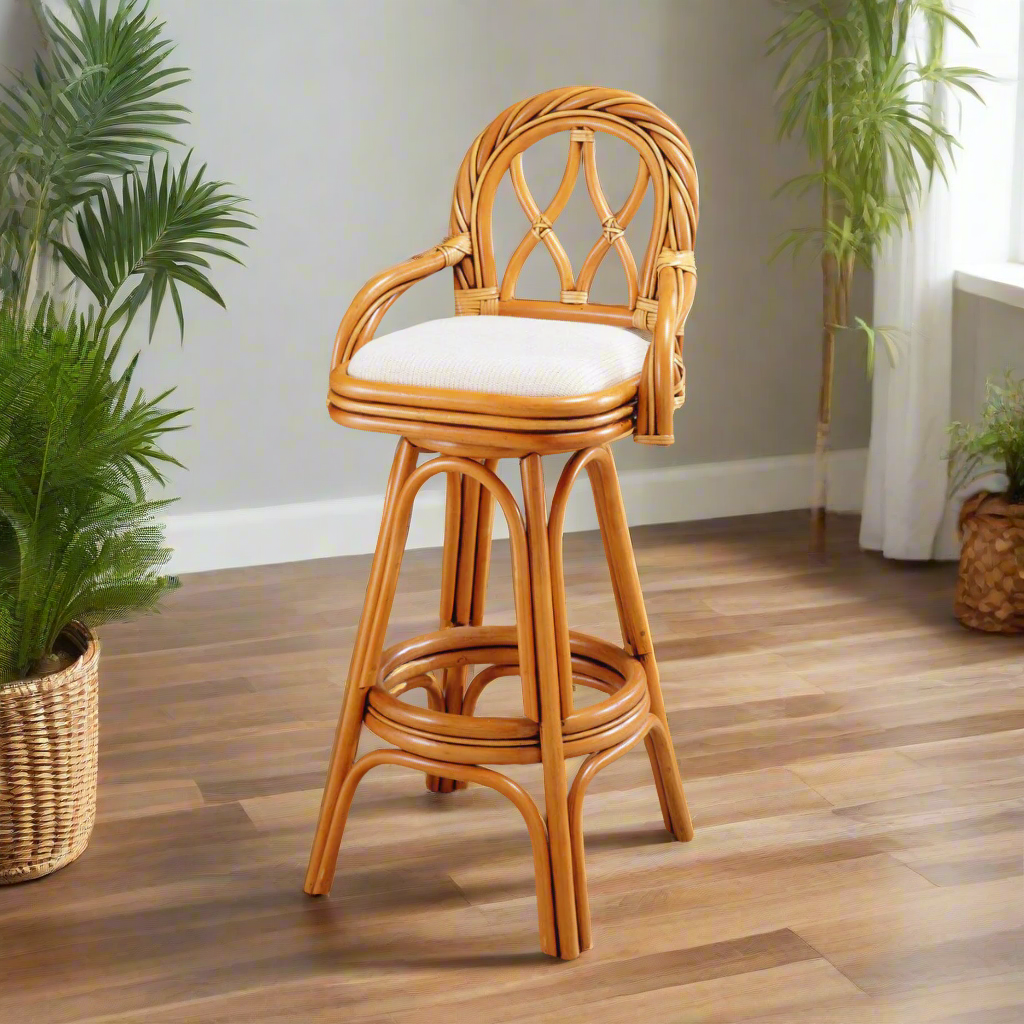 South Sea Rattan New Twist Indoor BarStool - 30 Inch