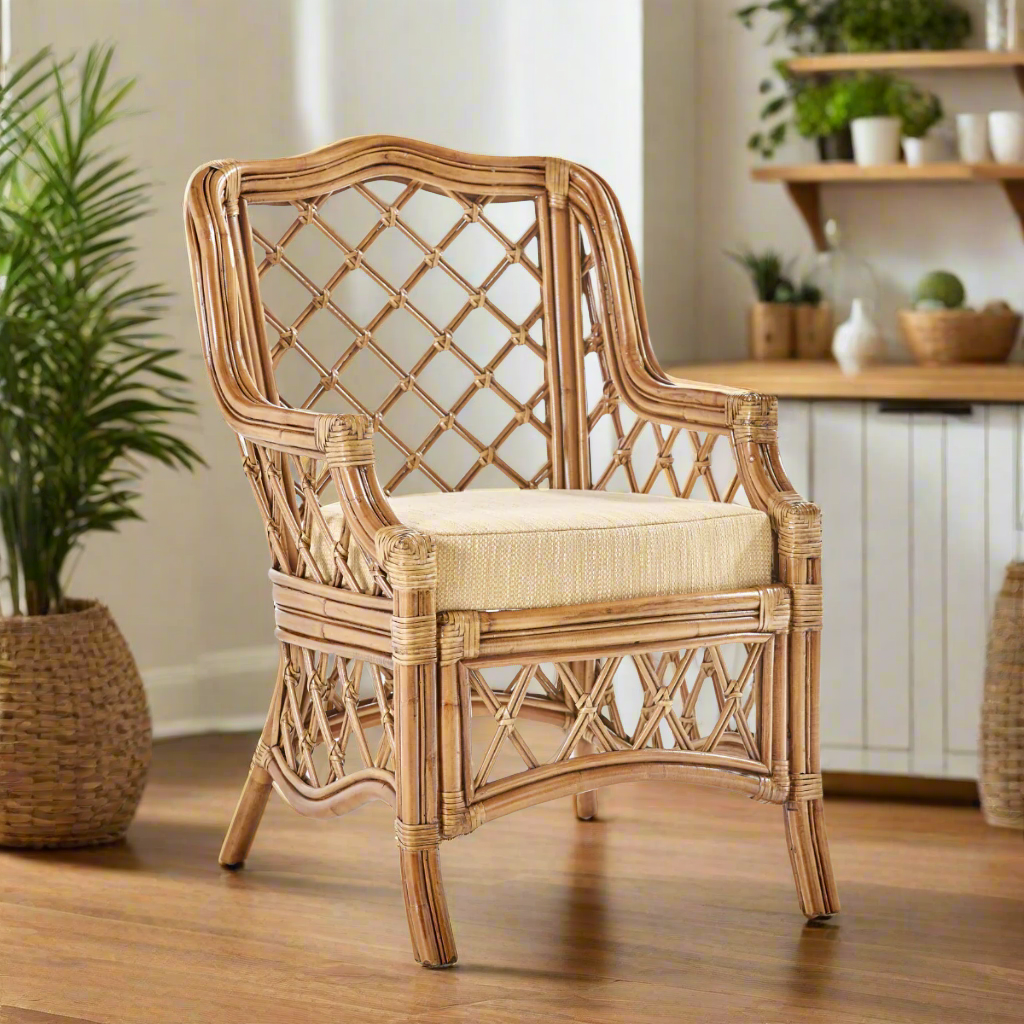 South Sea Rattan Nadine Indoor Dining Arm Chair