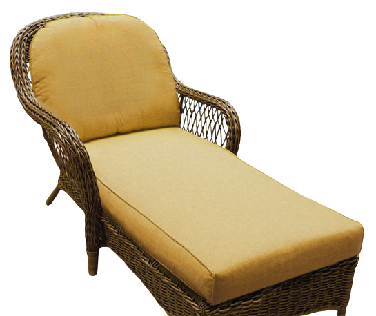 Replacement Cushions for NorthCape International Wicker Deep Seating Chaise Lounge - Front View