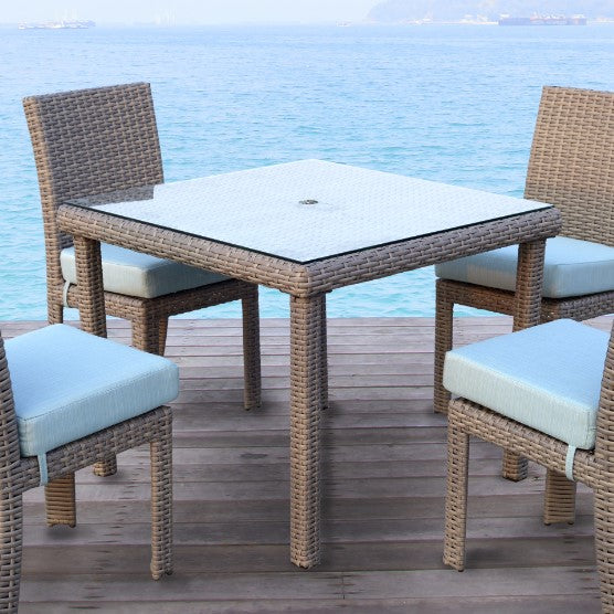 South Sea Rattan Saint Tropez Outdoor Wicker Square Dining Table