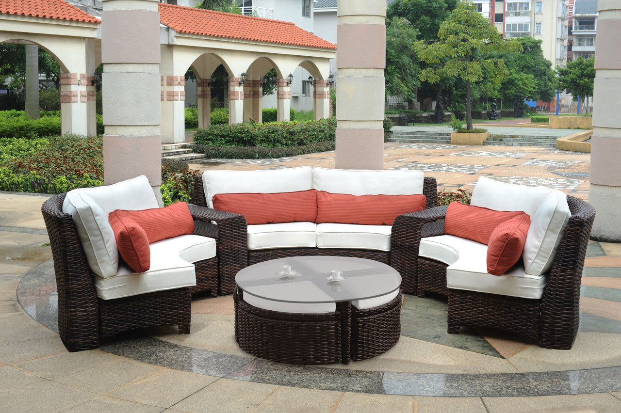 Patio furniture curved cheap couch