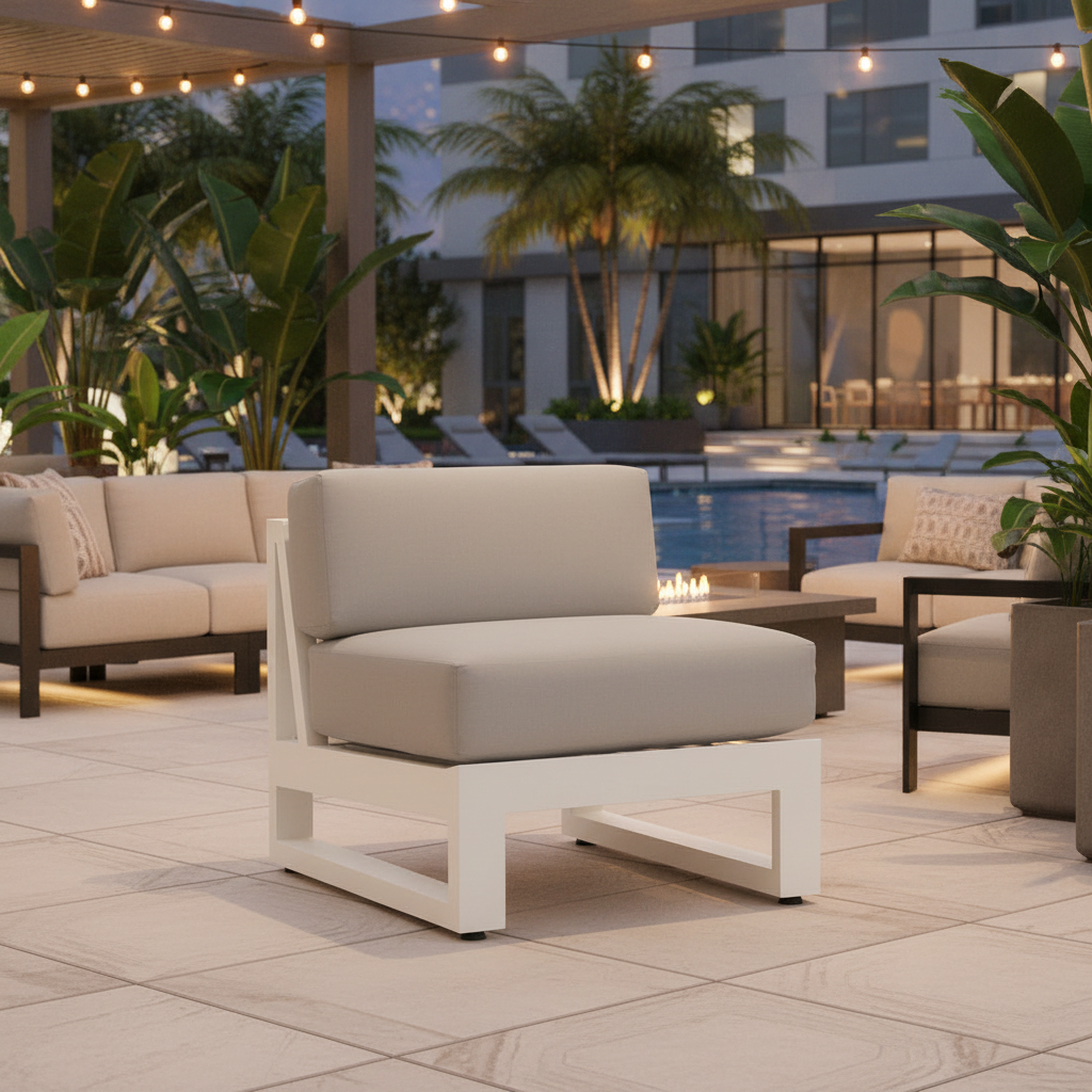 Sunset West Newport Aluminum Outdoor Armless Club Chair