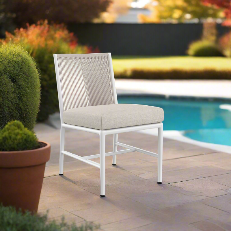 Sunset West Sabbia Aluminum Rope Outdoor Armless Dining Chair