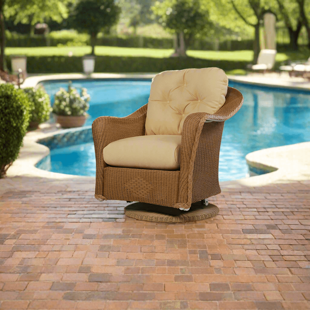 Lloyd Flanders Reflections Wicker Swivel Glider Lounge Chair