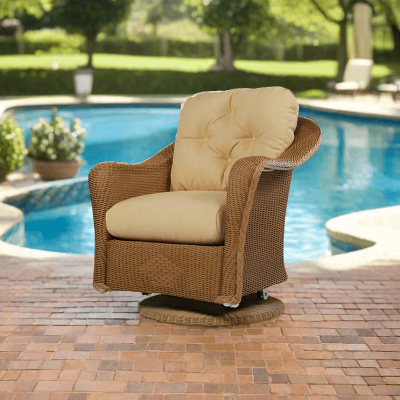 Lloyd Flanders Reflections Wicker Outdoor Swivel Glider Lounge Chair