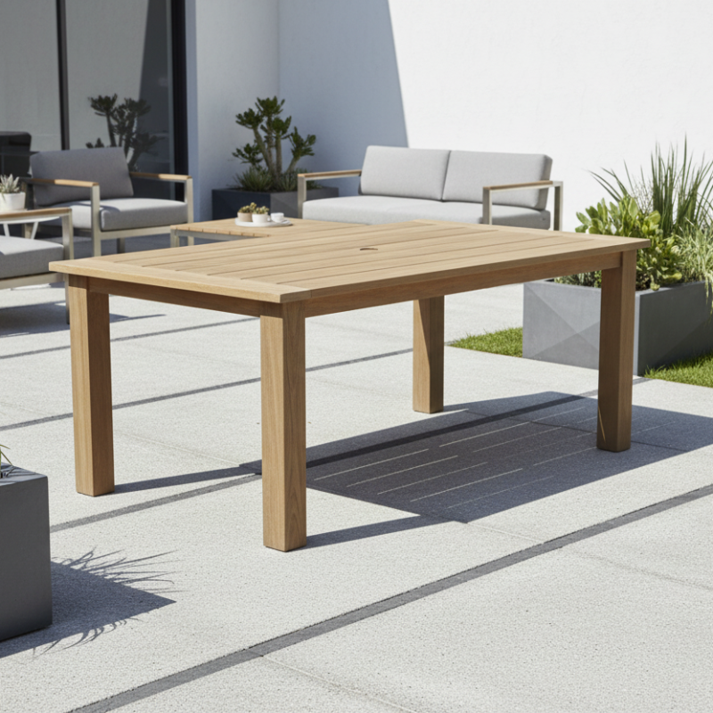 Sunset West Coastal Teak Outdoor 91" Dining Table