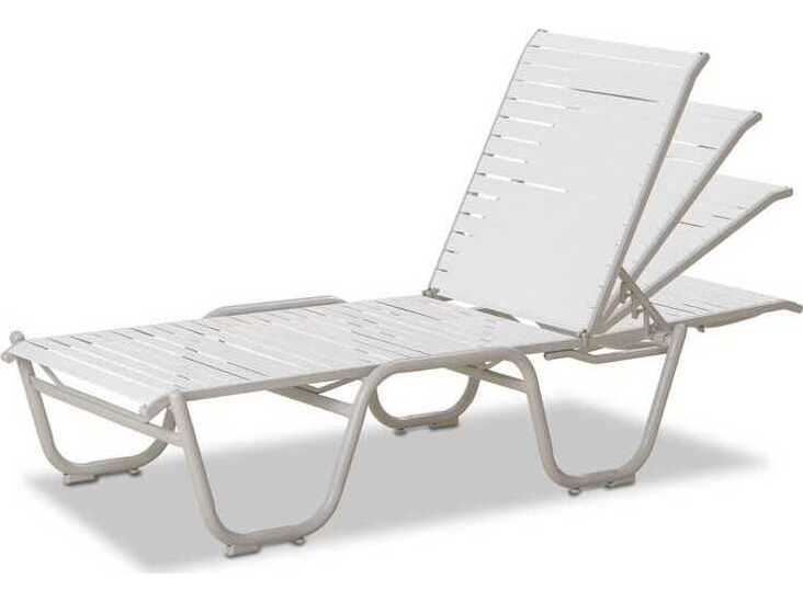 Telescope Casual Reliance Strap Aluminum Outdoor Armless Lay-Flat Chaise