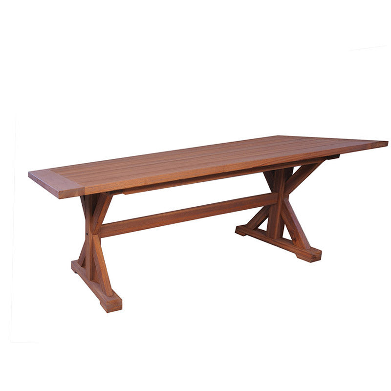 Lloyd Flanders Teak 86" Rectangle Dining Table With Trestle Base