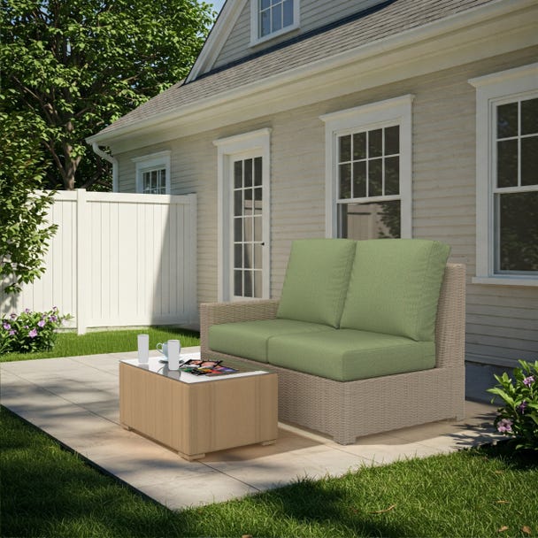 NorthCape International Terraza Wicker Outdoor Right Arm Sectional Loveseat