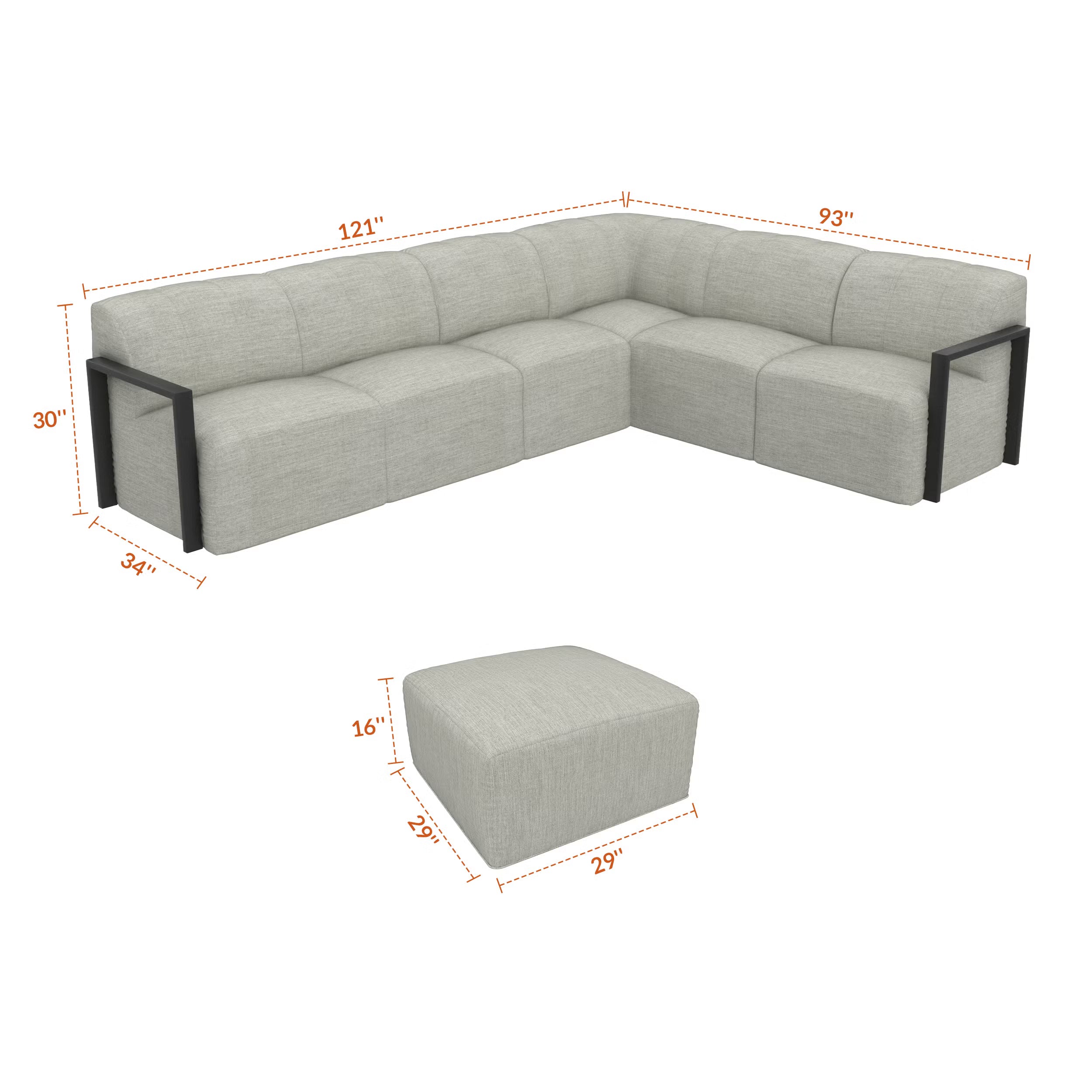 Forever Patio Tuscino Recycled Poly Lumber Outdoor 6-Person Conversation Set