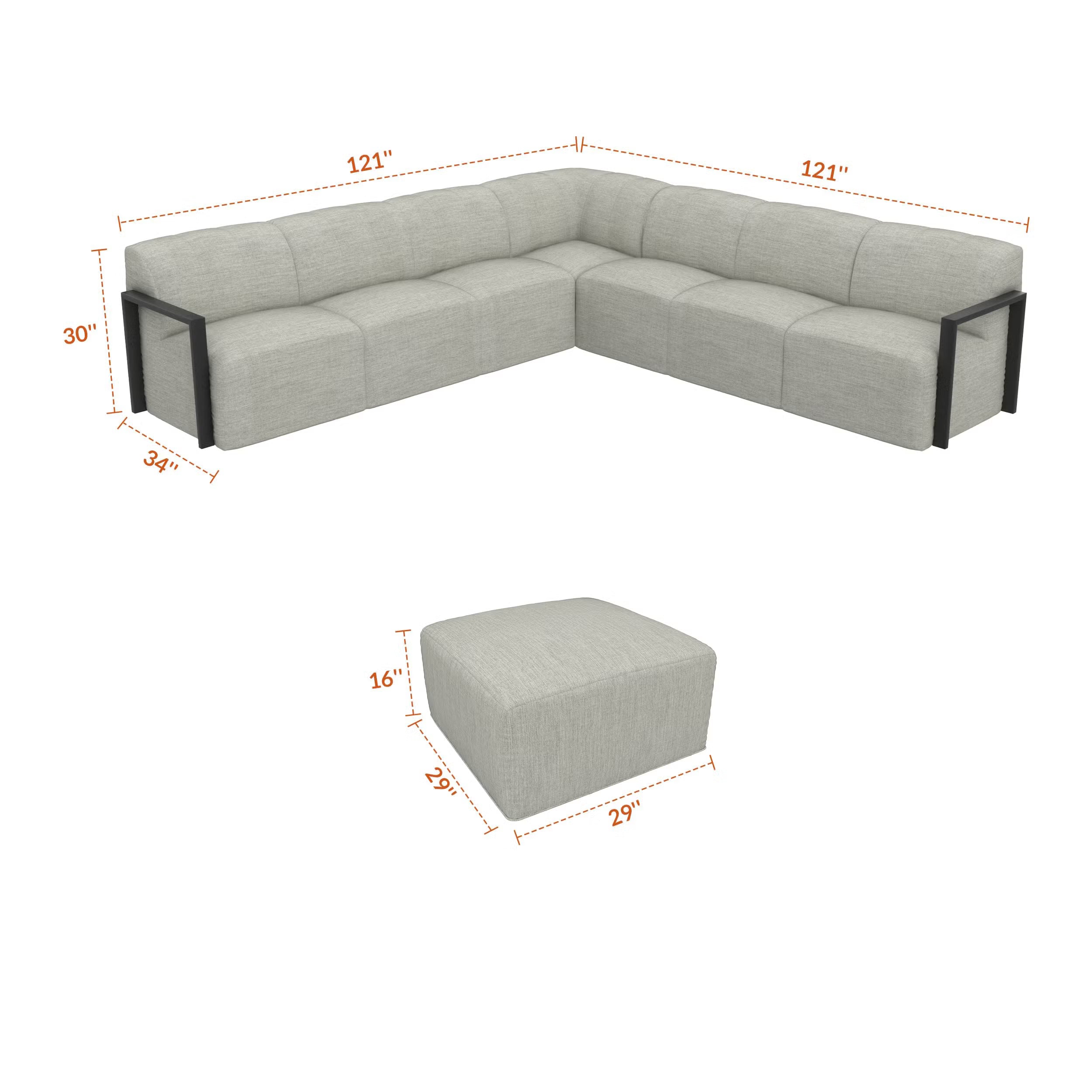 Forever Patio Tuscino Recycled Poly Lumber Outdoor 7-Person Conversation Set