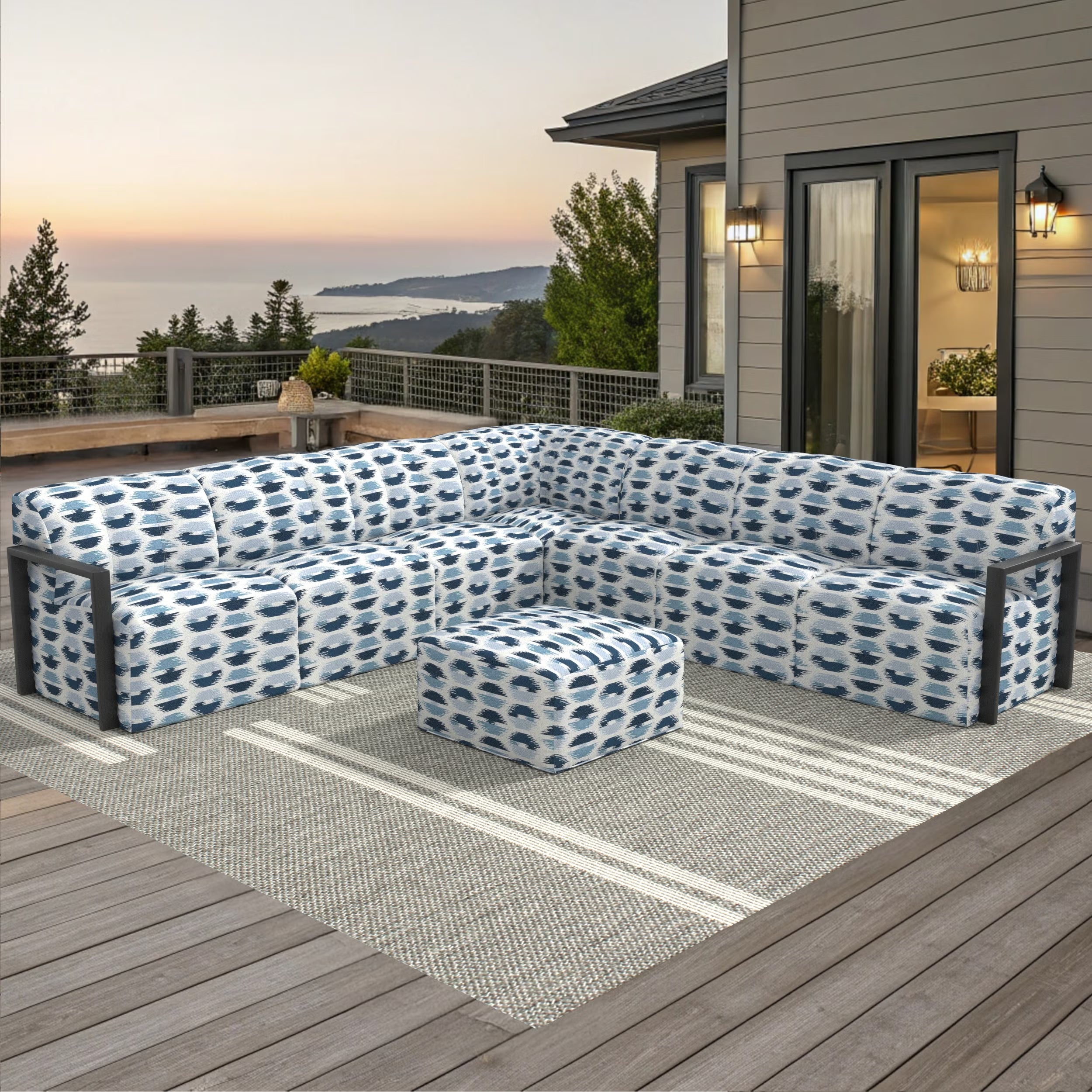 Forever Patio Tuscino Recycled Poly Lumber Outdoor 7-Person Conversation Set