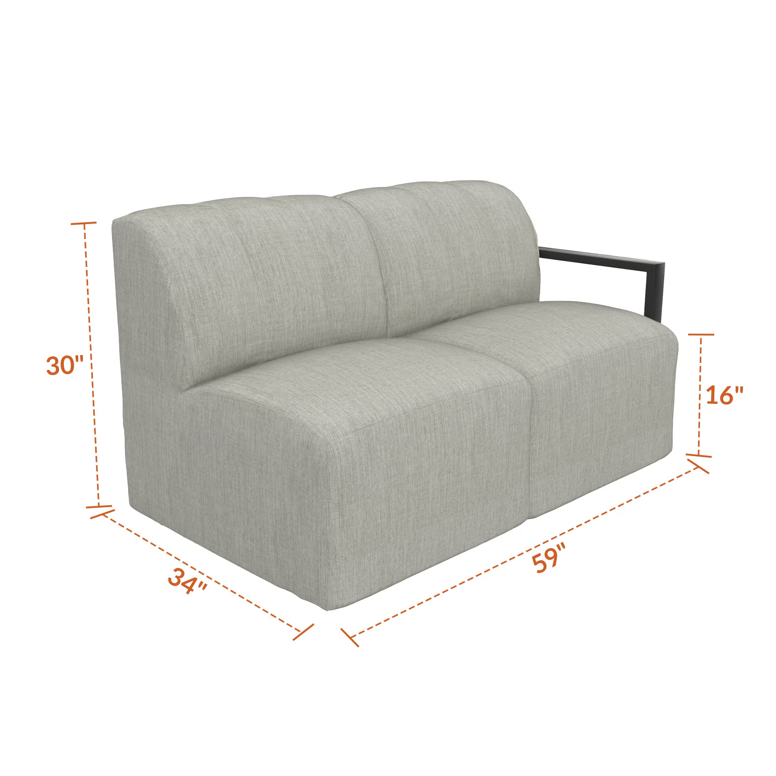 Forever Patio Tuscino Recycled Poly Lumber Outdoor Sectional Left Arm Loveseat